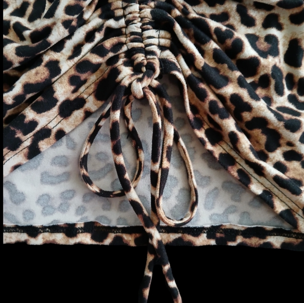 Cheetah Print Long Sleeve Crop Top